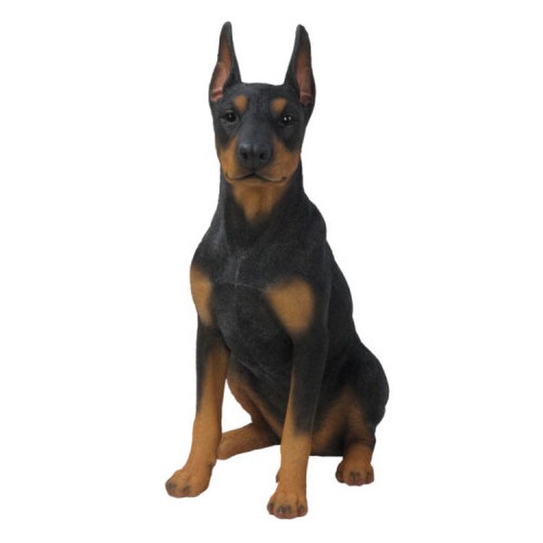 Doberman Pinscher Dog Statue Realistic Decorative Sculpture Art